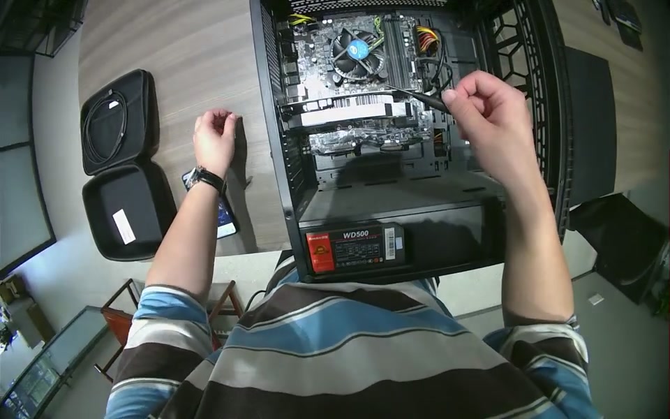 Public sample frame — desktop PC internal wiring, first-person stereo